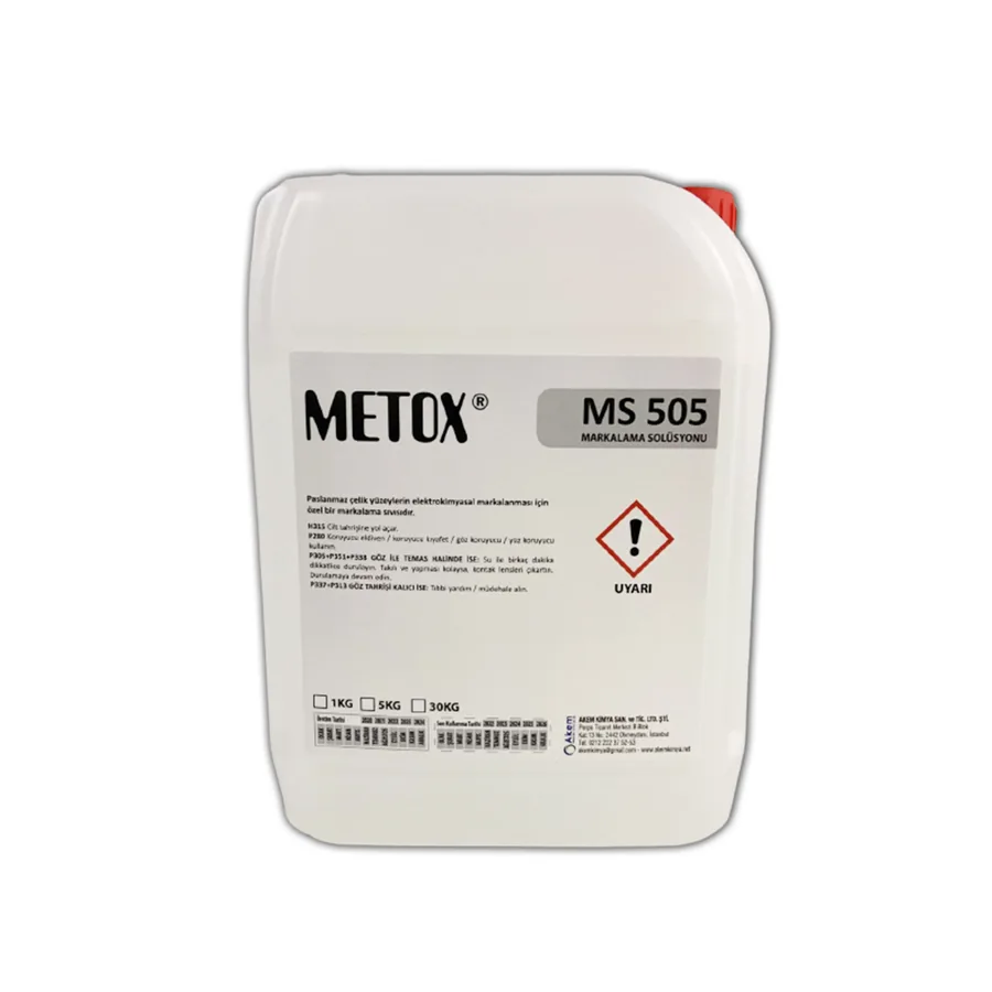 METOX MS 505 elektrolitik markalama solüsyonu bidonu